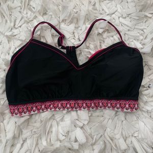 XL dark pink  +black bikini top